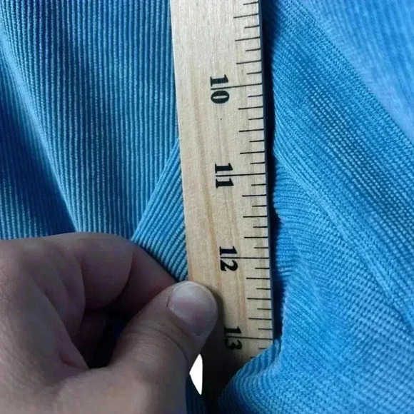 Alfred Dunner Blue Swiss Chalet Sleek Corduroy Short Length Pants Womens Size 10 - Picture 9 of 9